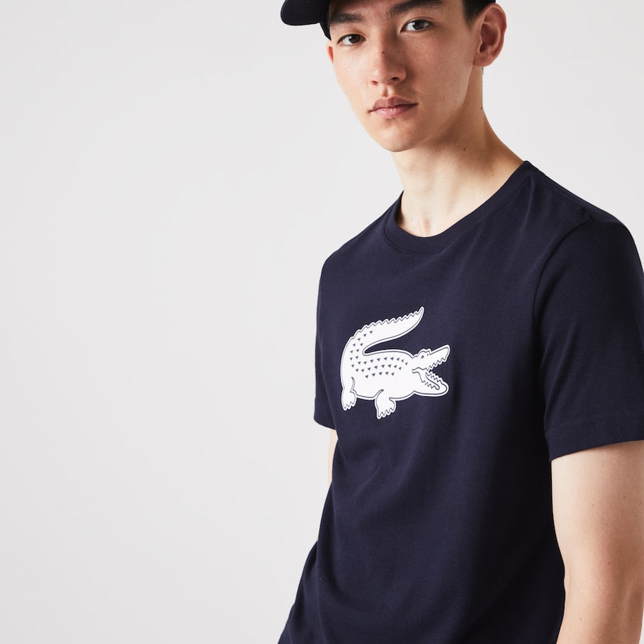 Lacoste Sport-T-shirt heren ademende jersey met 3D-krokodillenprint