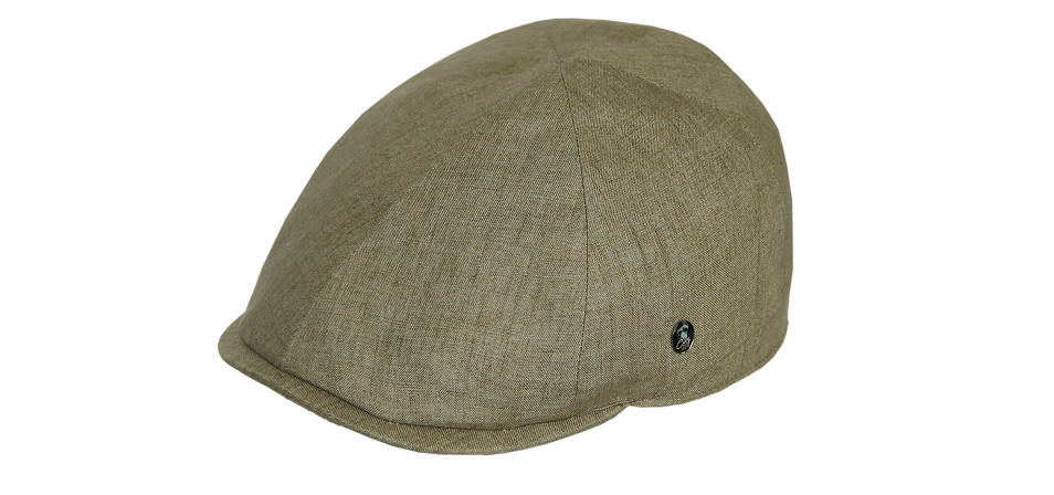 Dark blue flat cap.