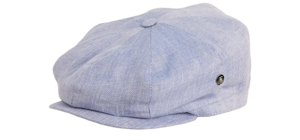 Beige flat cap.