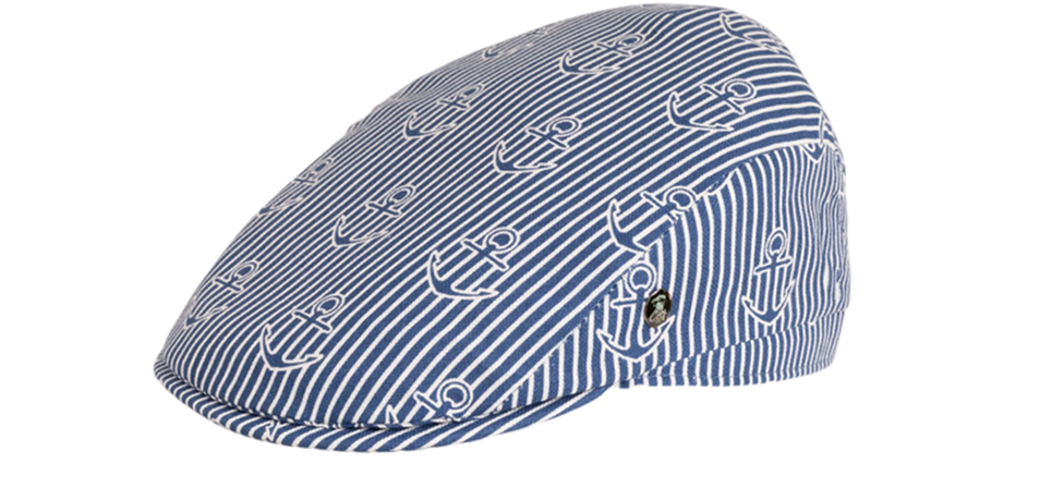 Dark brown flat cap.