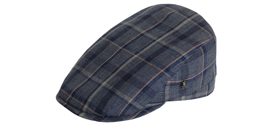 Dark brown flat cap.